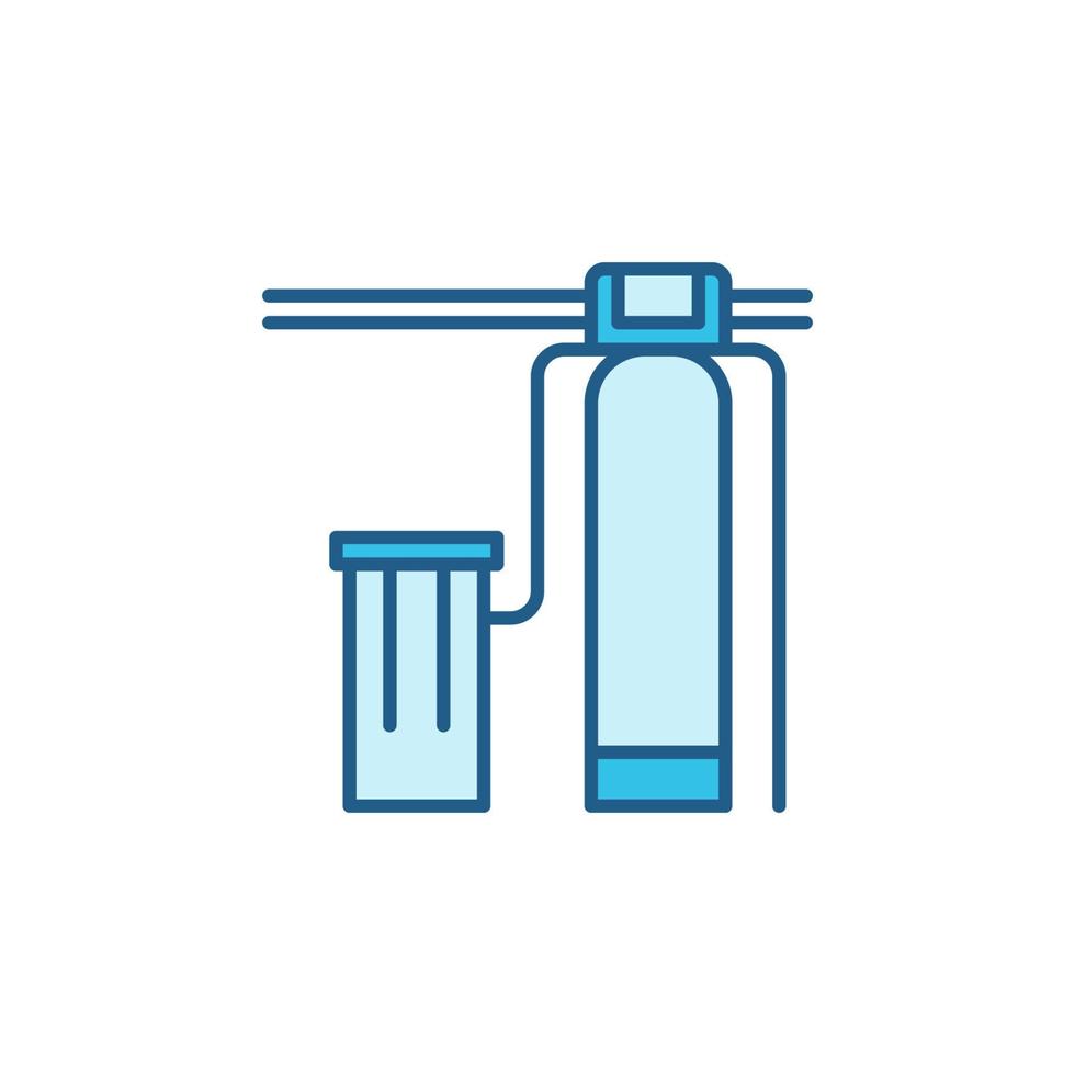 adoucisseur d'eau avec icône colorée de la station de déferrage vecteur