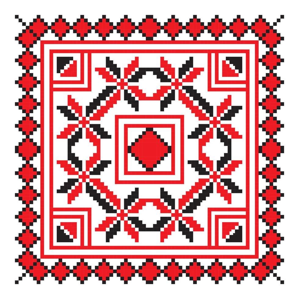 ornement ethnique mandala motifs géométriques de couleur rouge vecteur