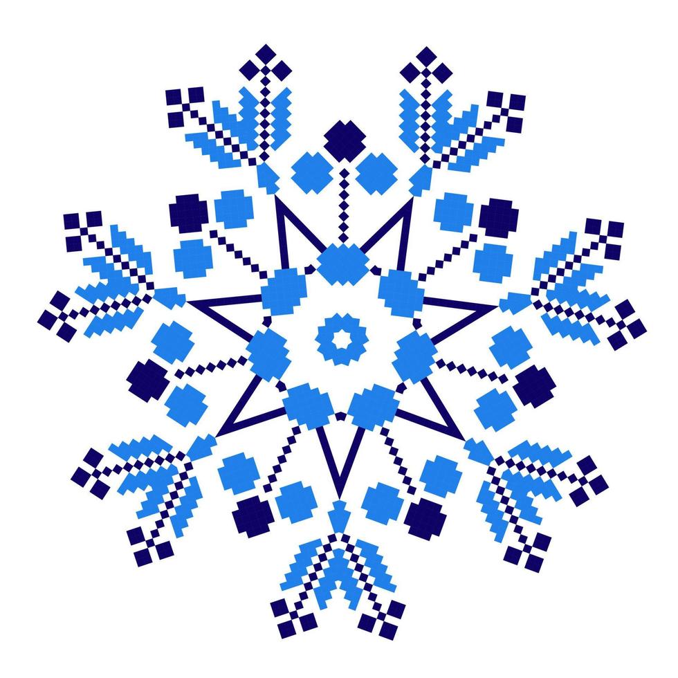 ornement ethnique mandala motifs géométriques de couleur bleue vecteur