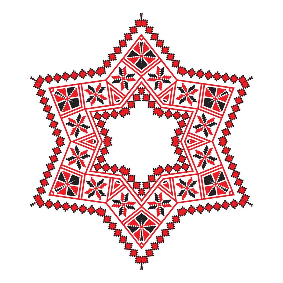 ornement ethnique mandala motifs géométriques de couleur rouge vecteur