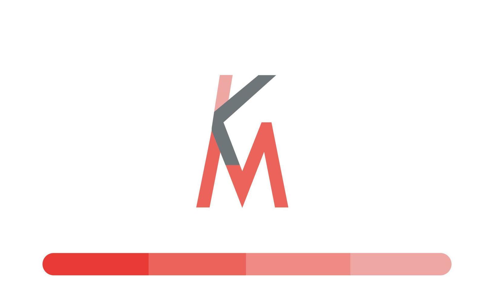 alphabet lettres initiales monogramme logo km, mk, k et m vecteur