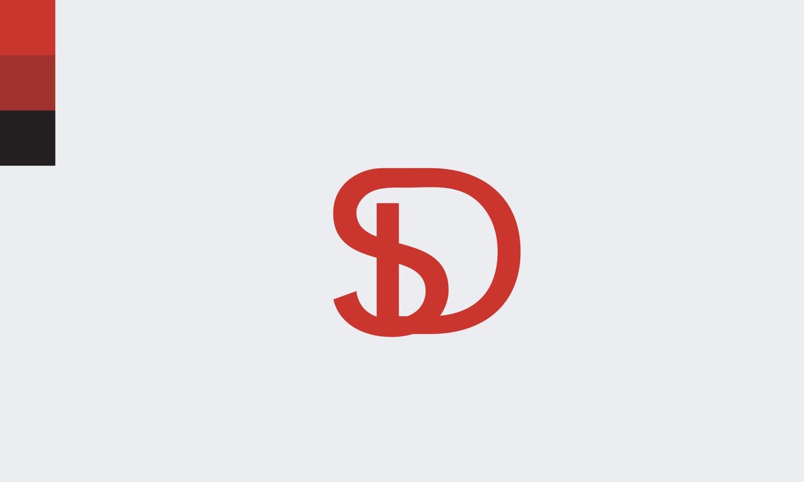 alphabet lettres initiales monogramme logo sd, ds, s et d vecteur