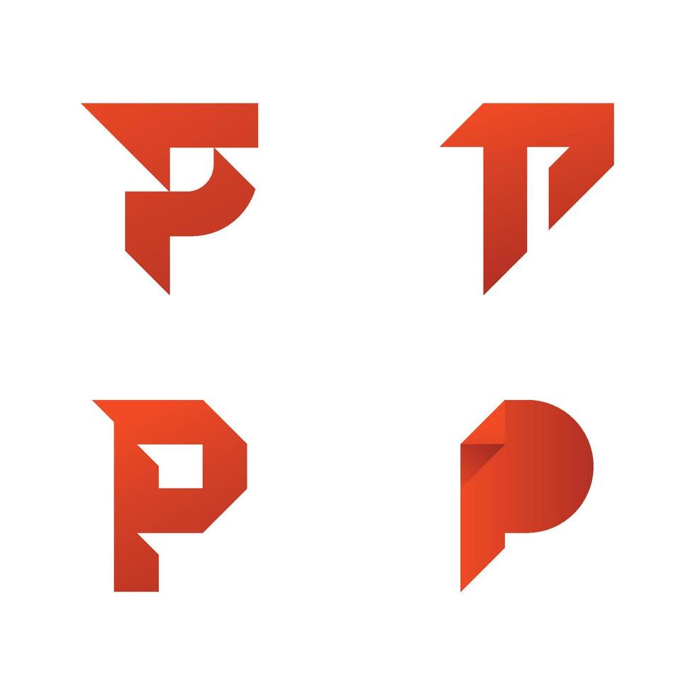 modèle de conception de symbole de logo lettre p vecteur