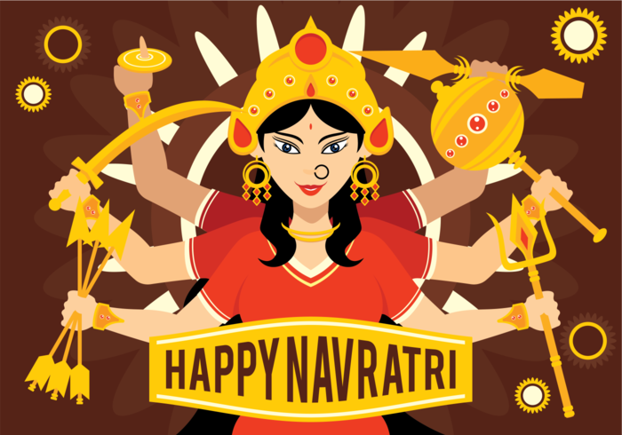 Illustre illustration navratri vecteur