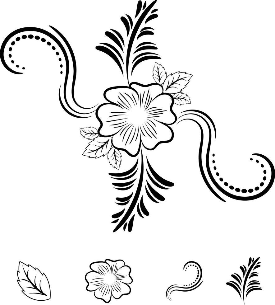 éléments floraux pour la conception de motifs vecteur
