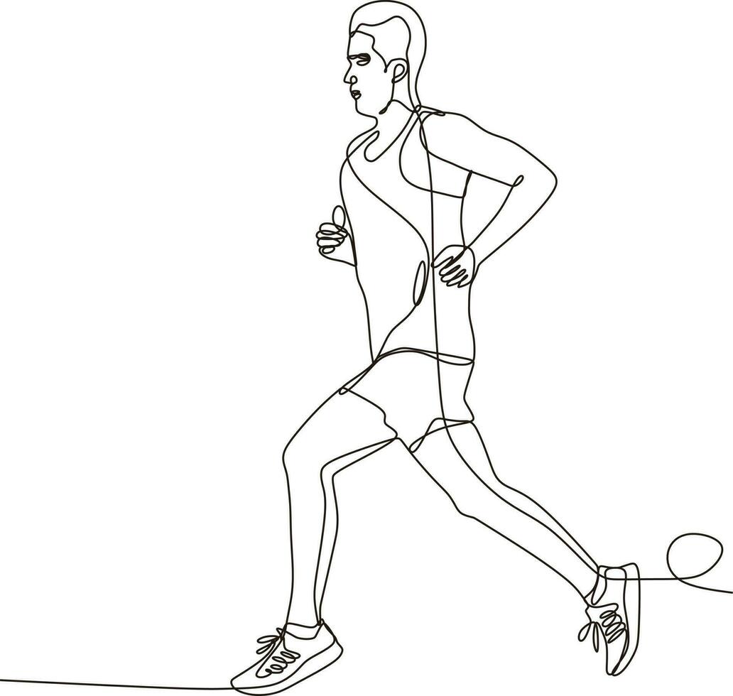 conception d'illustration en ligne continue personnes faisant du sport vecteur