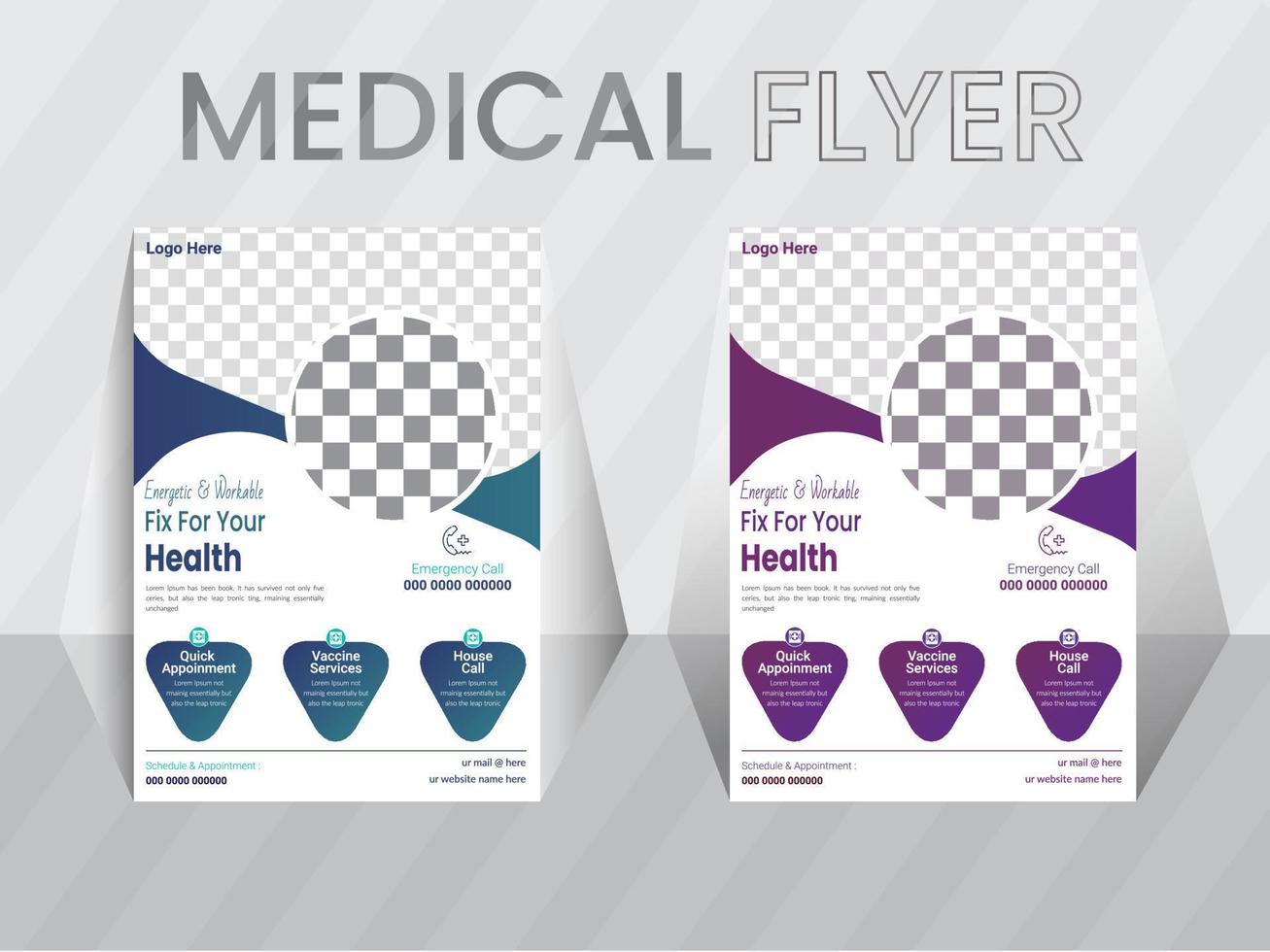 modèle de conception de flyer de soins médicaux, mise en page de conception d'affiche vectorielle. vecteur