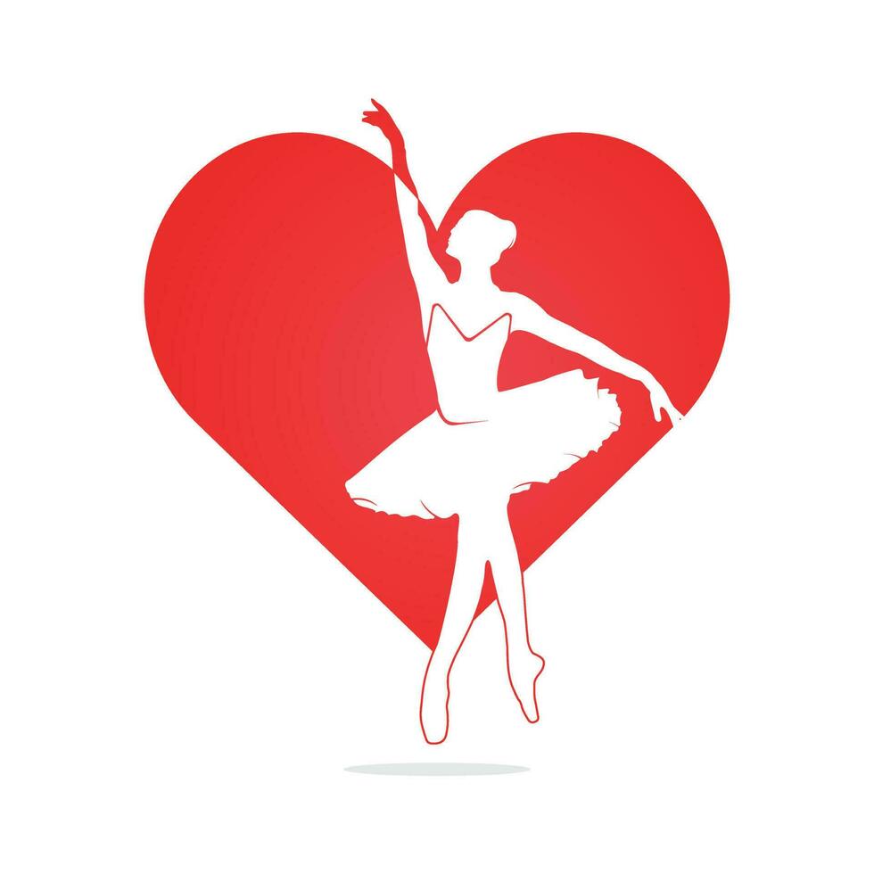 création de logo vectoriel de ballet d'amour. création de logo pour l'école de ballet et le studio de danse.