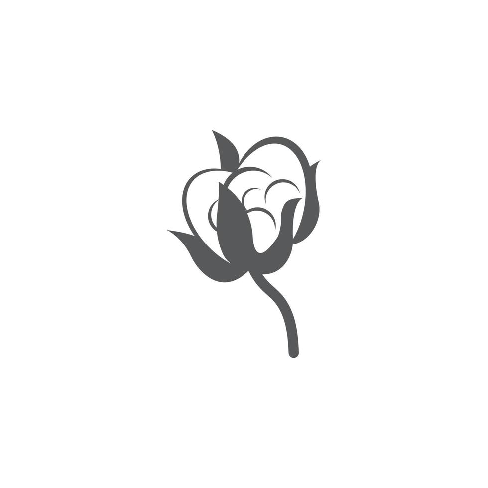 modèle d'icône de vecteur de fleur de coton