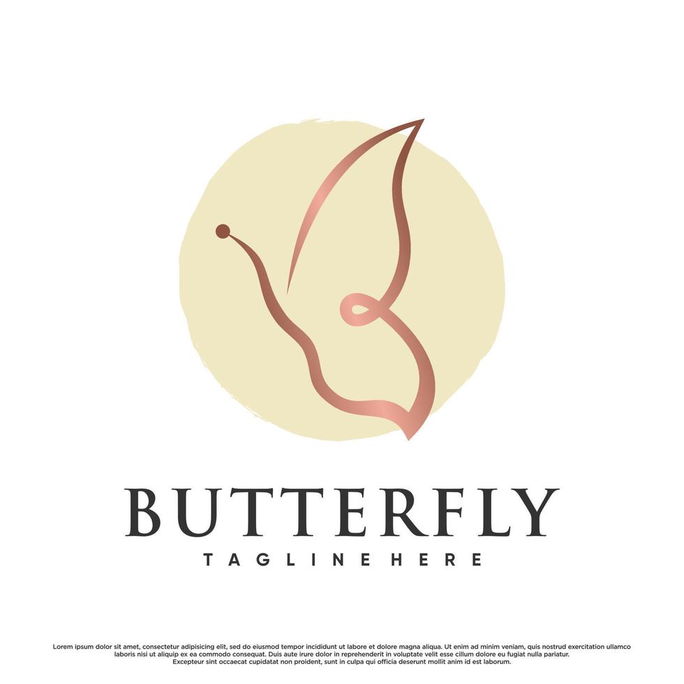 création de logo minimaliste icône papillon ou libellule avec vecteur premium de concept unique