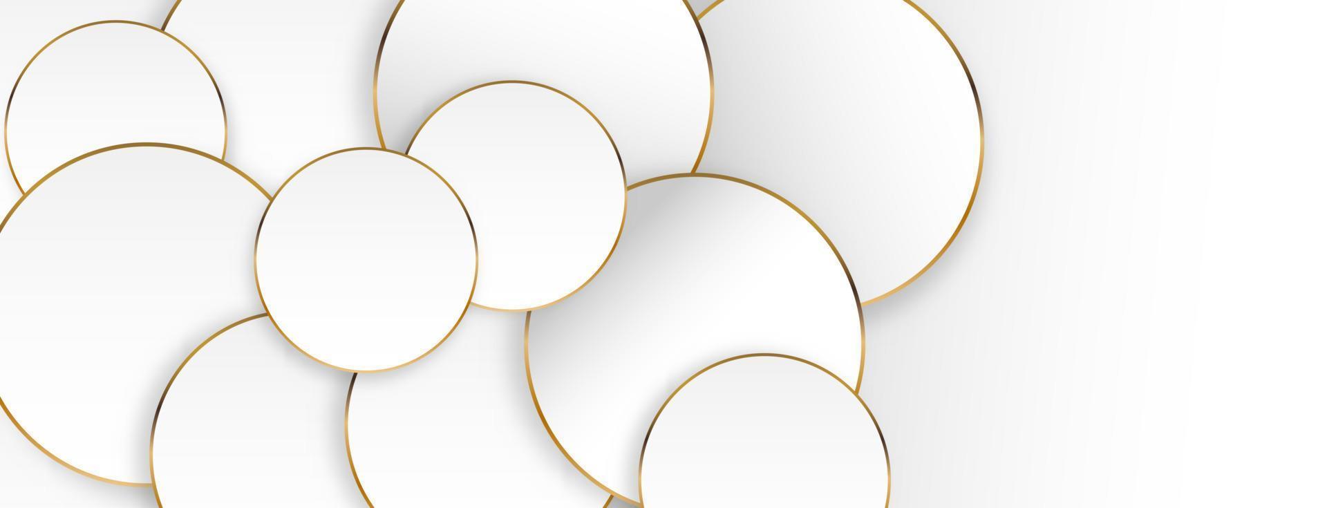 abstrait géométrique avec forme blanche et contour doré. conception de bannière de vecteur
