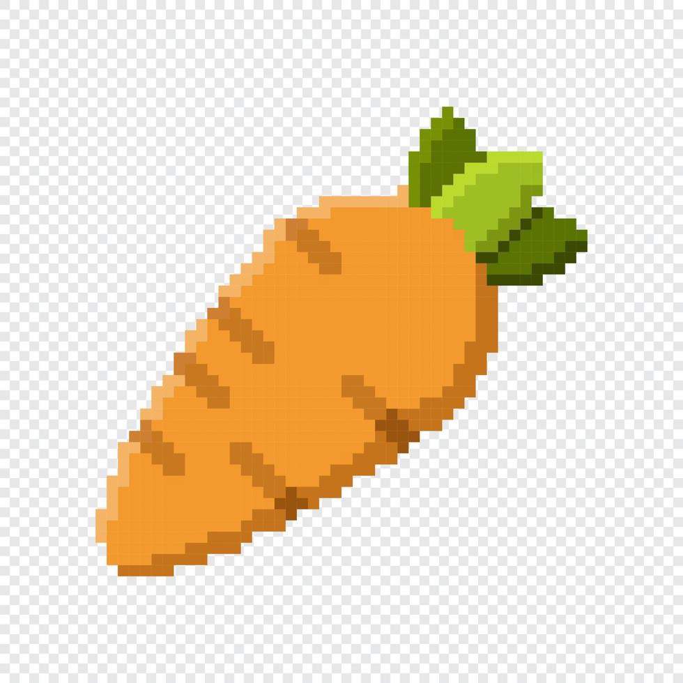 icône pixel art. icône de carotte pixel art. jolie carotte de pixel. vecteur de légumes. Carotte pixel 8 bits. style graphique informatique de la vieille école. illustration vectorielle