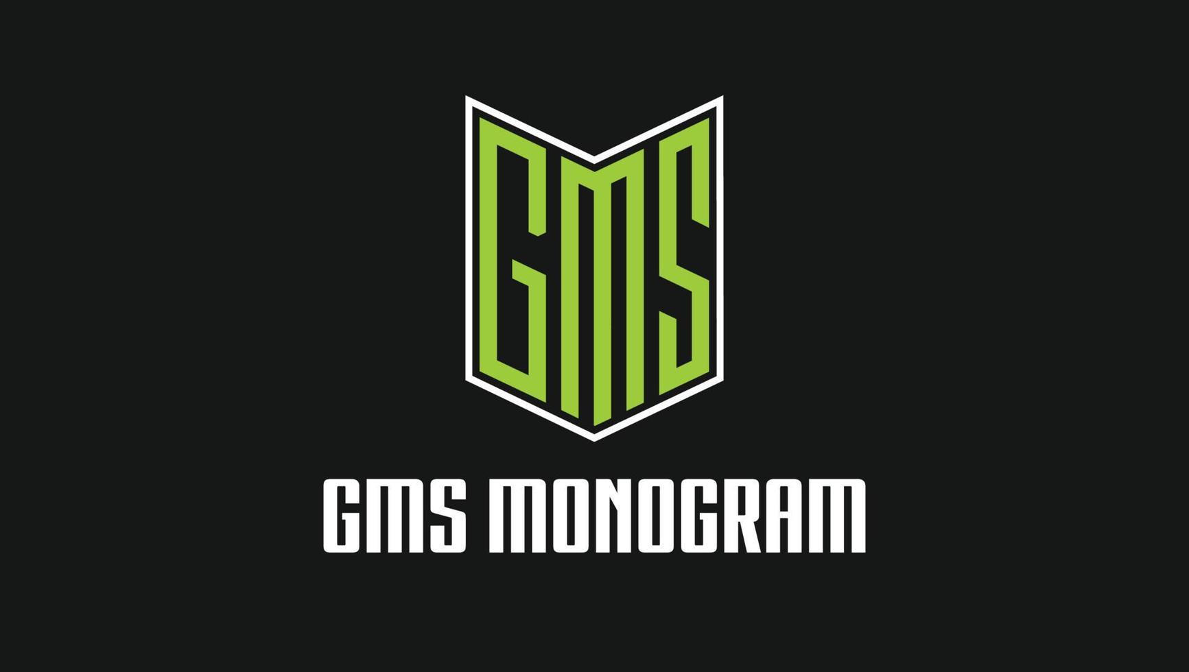 monogramme gms lettermark nom initiales modèle de conception de logo vecteur