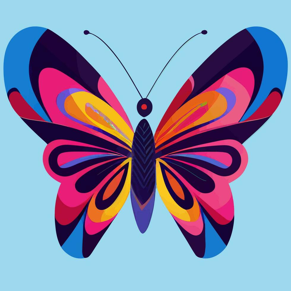vecteur d'illustration de papillon coloré isolé bon pour le logo, l'icône, la mascotte, l'impression ou la personnalisation de votre conception