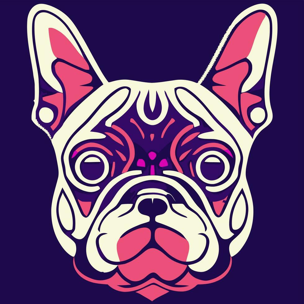 illustration graphique vectoriel de bouledogue français mignon isolé bon pour le logo, l'icône, la mascotte, l'impression ou la personnalisation de votre conception