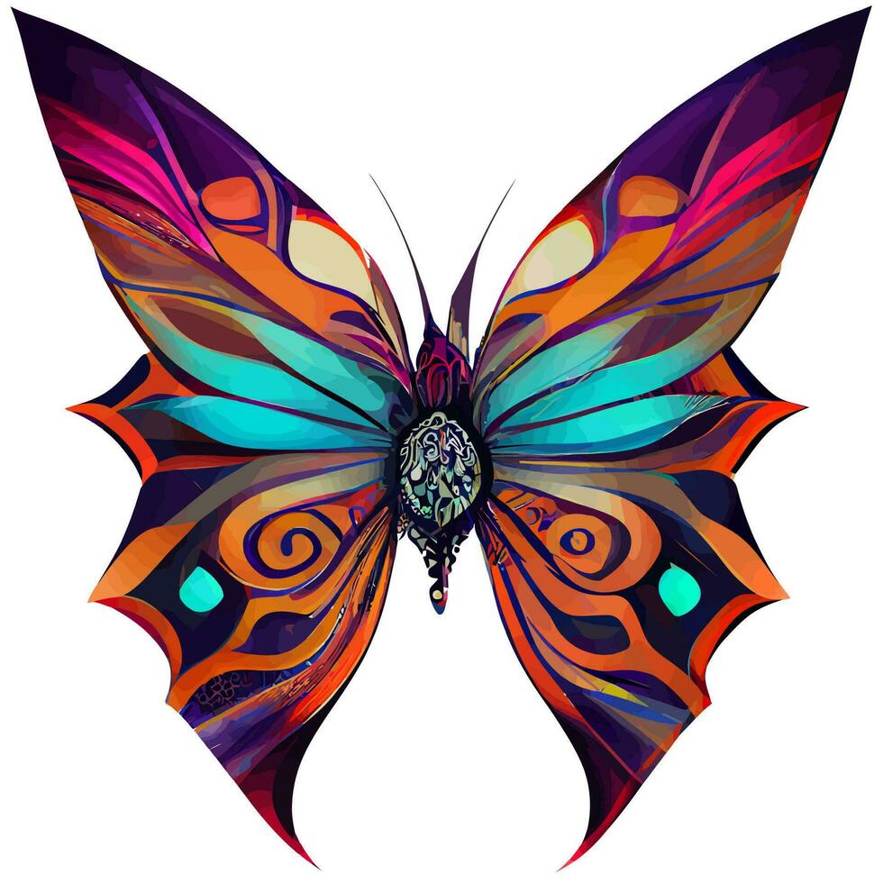 papillon dessiné à la main des éléments de design décoratifs élégants tribaux pour tatouage ou imprime des affiches d'art mural des décalcomanies en vinyle, image vectorielle vecteur