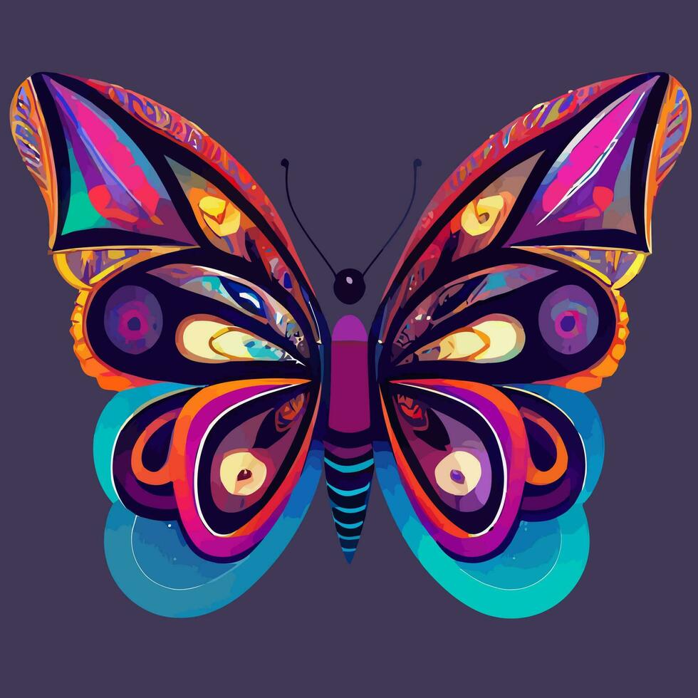 vecteur d'illustration de papillon coloré isolé bon pour le logo, l'icône, la mascotte, l'impression ou la personnalisation de votre conception