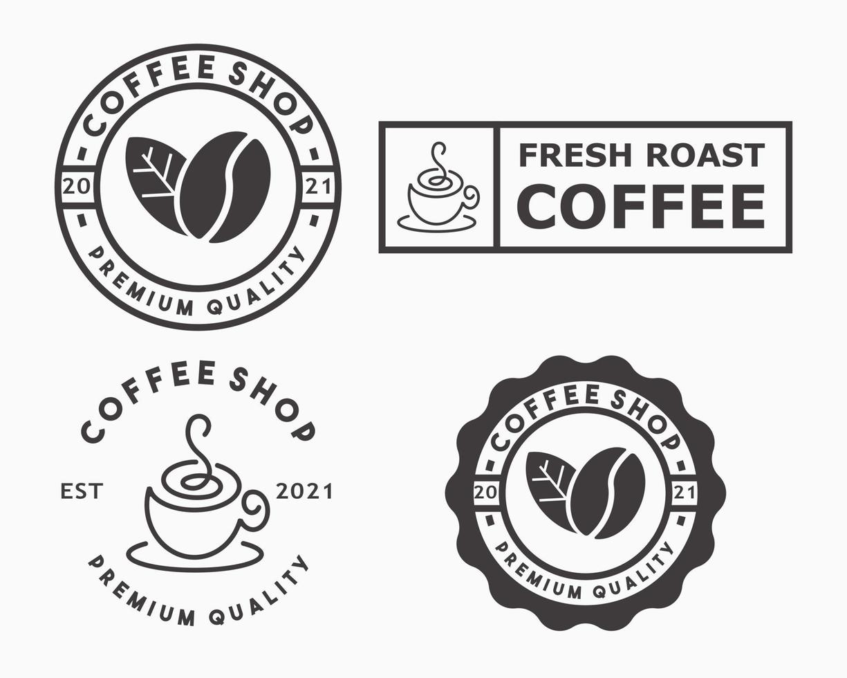 modèle de conception de logo de café. éco, bio, logo de concept naturel, vecteur d'illustration de café