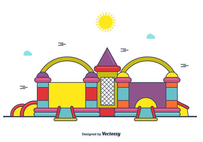 Cute bounce house vector