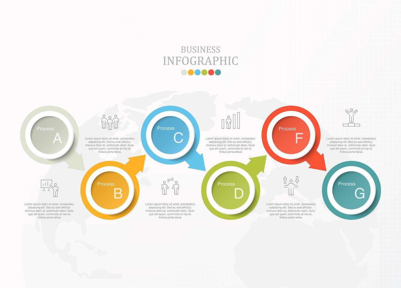 infographie standard avec six options vecteur