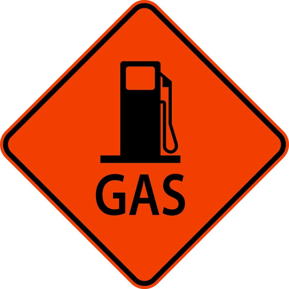 Panneau de signalisation de gaz sur fond blanc vecteur