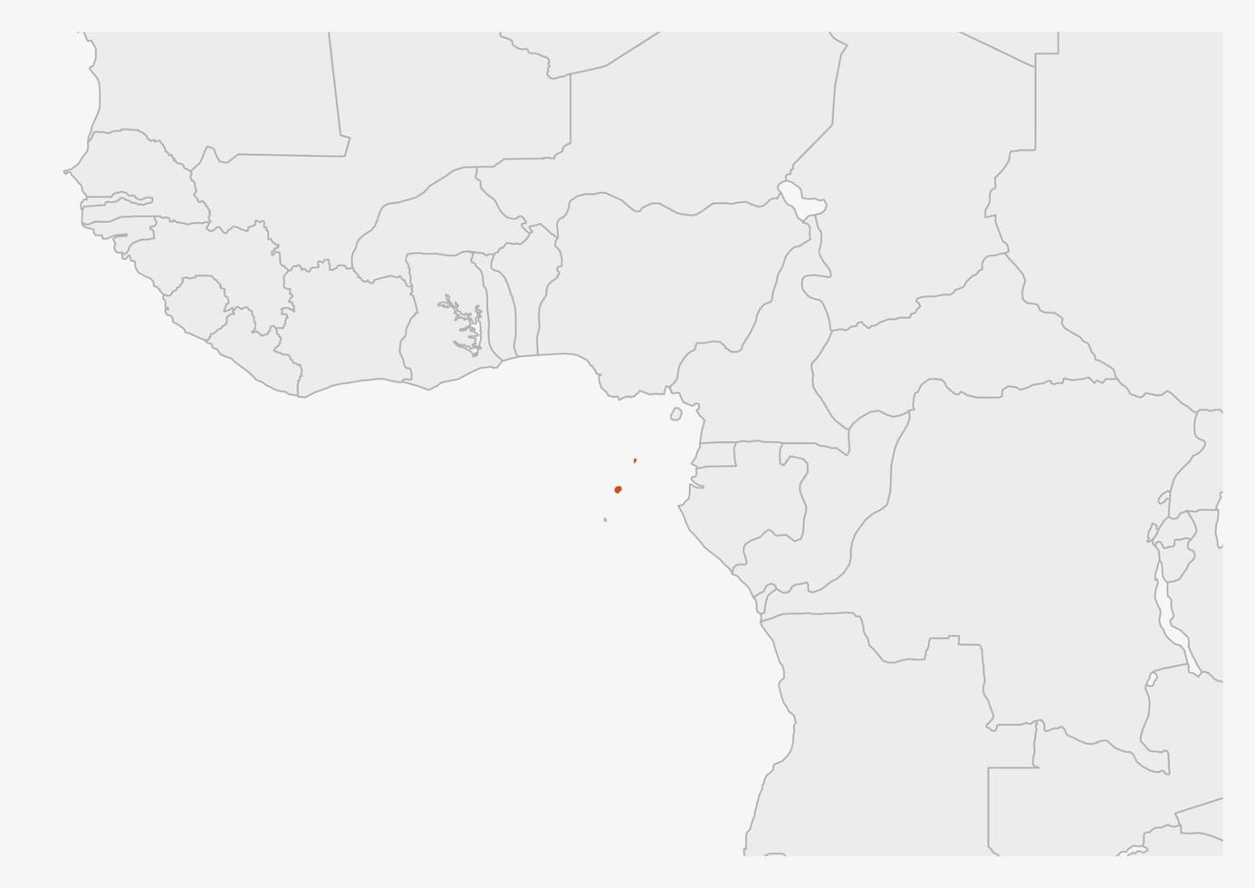 carte de sao tomé et principe mise en évidence dans les couleurs du drapeau de sao tomé et principe vecteur