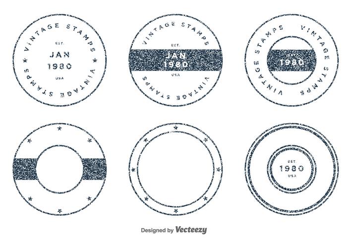 Ensemble de timbres vecteur vintage