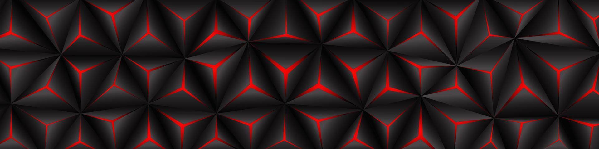 polygone noir lumière rouge technologie futuriste conception de bannière illustration vectorielle abstrait vecteur