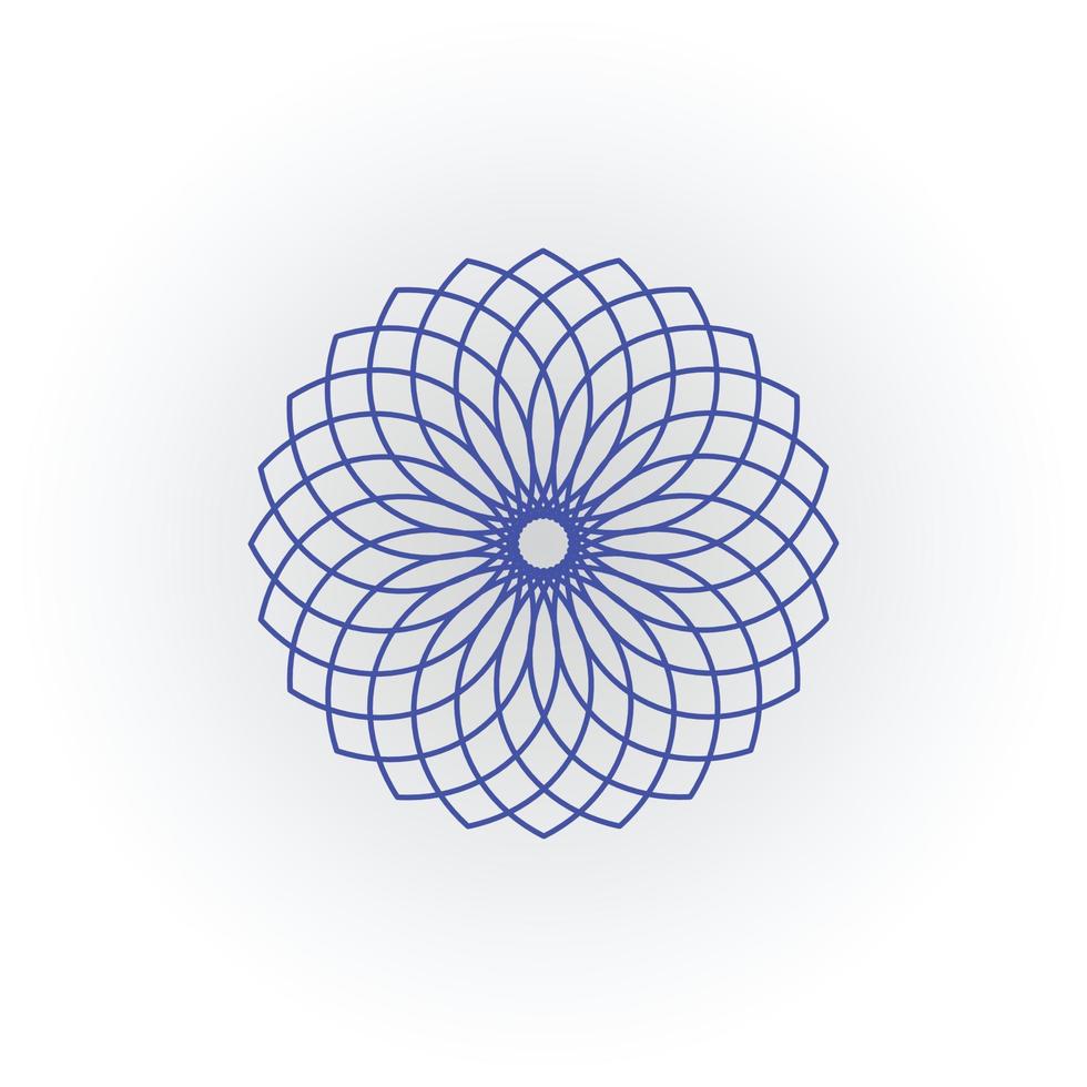 design plat ligne cadre fleur bleue vecteur