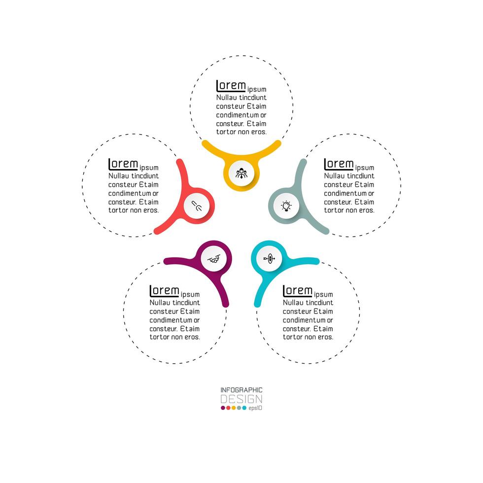 cercles modernes, modèle de conception infographique vecteur