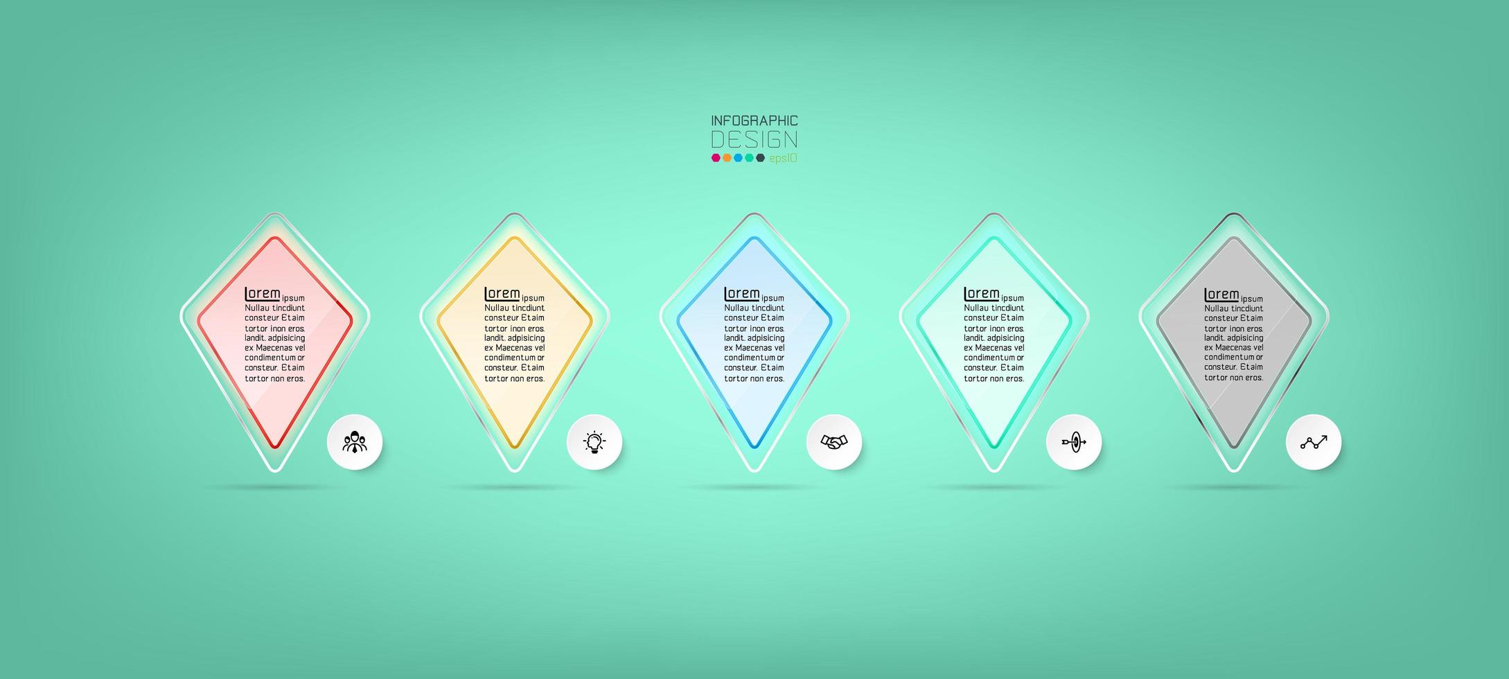 conception de modèle infographique de formes de verre modernes vecteur