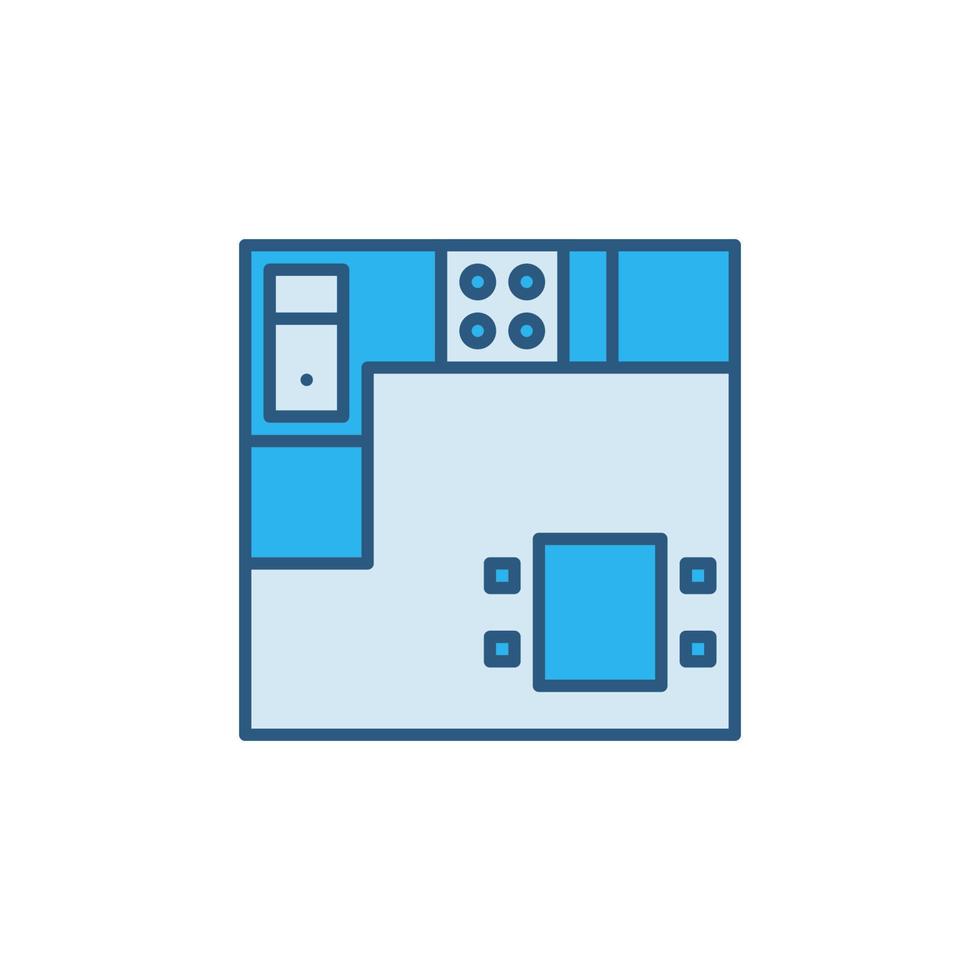 concept de vecteur de plan de cuisine icône ou signe de couleur simple