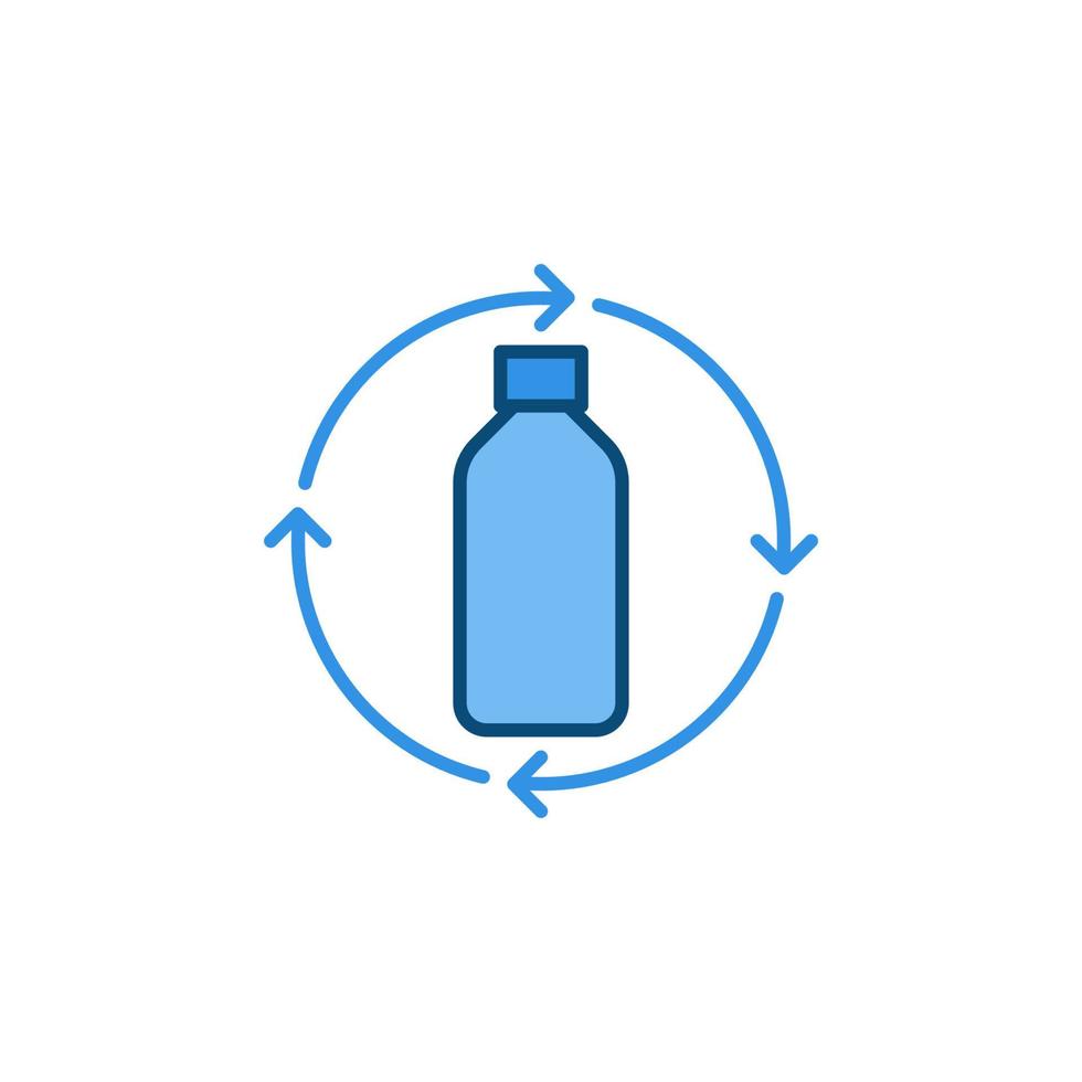 vecteur recycler les bouteilles en plastique concept de vecteur icône colorée