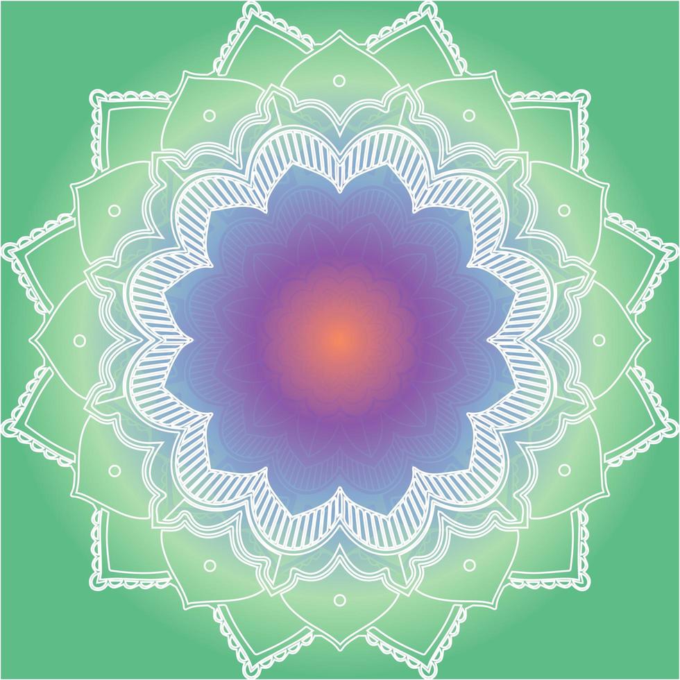 motif de mandala sur fond vert vecteur