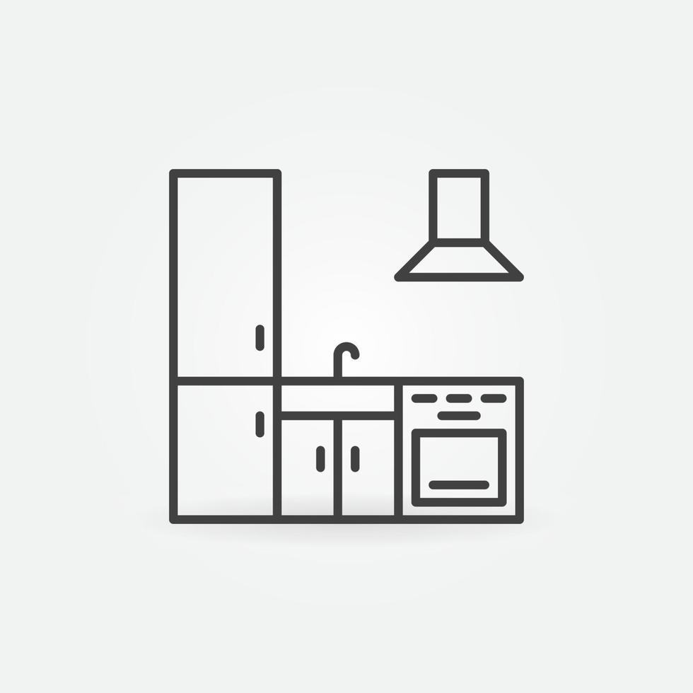 icône simple de concept de vecteur linéaire de cuisine