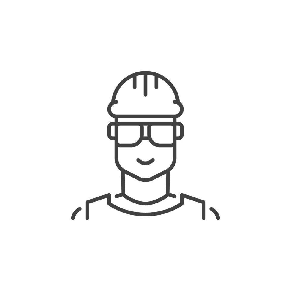 icône de contour de concept de vecteur de constructeur. symbole de travailleur masculin