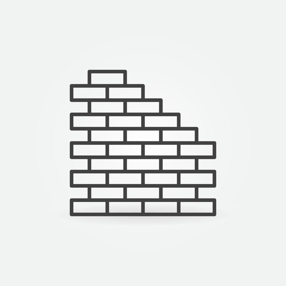 icône de concept de vecteur de mur de briques ou signe dans le style de ligne