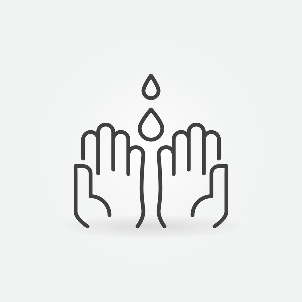 se laver les mains contours vecteur concept icône