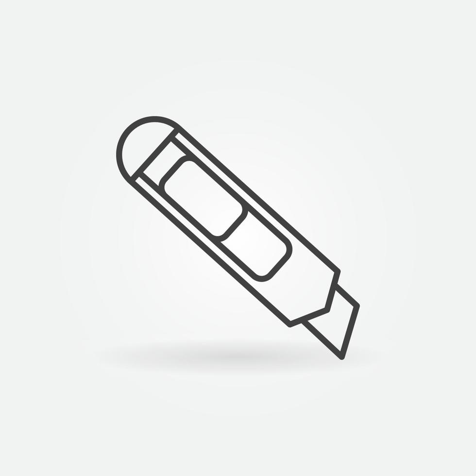 icône de concept de vecteur linéaire de couteau utilitaire ou de papeterie