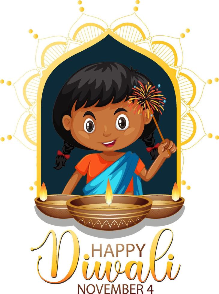 joyeuse fête des lumières de diwali vecteur