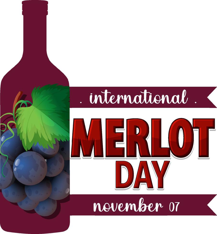 création du logo de la journée internationale du merlot vecteur