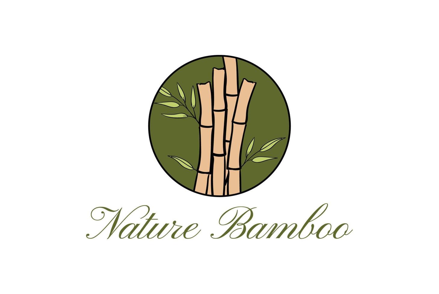 segment de bambou chinois vert simple pour vecteur de conception de logo nature herbe