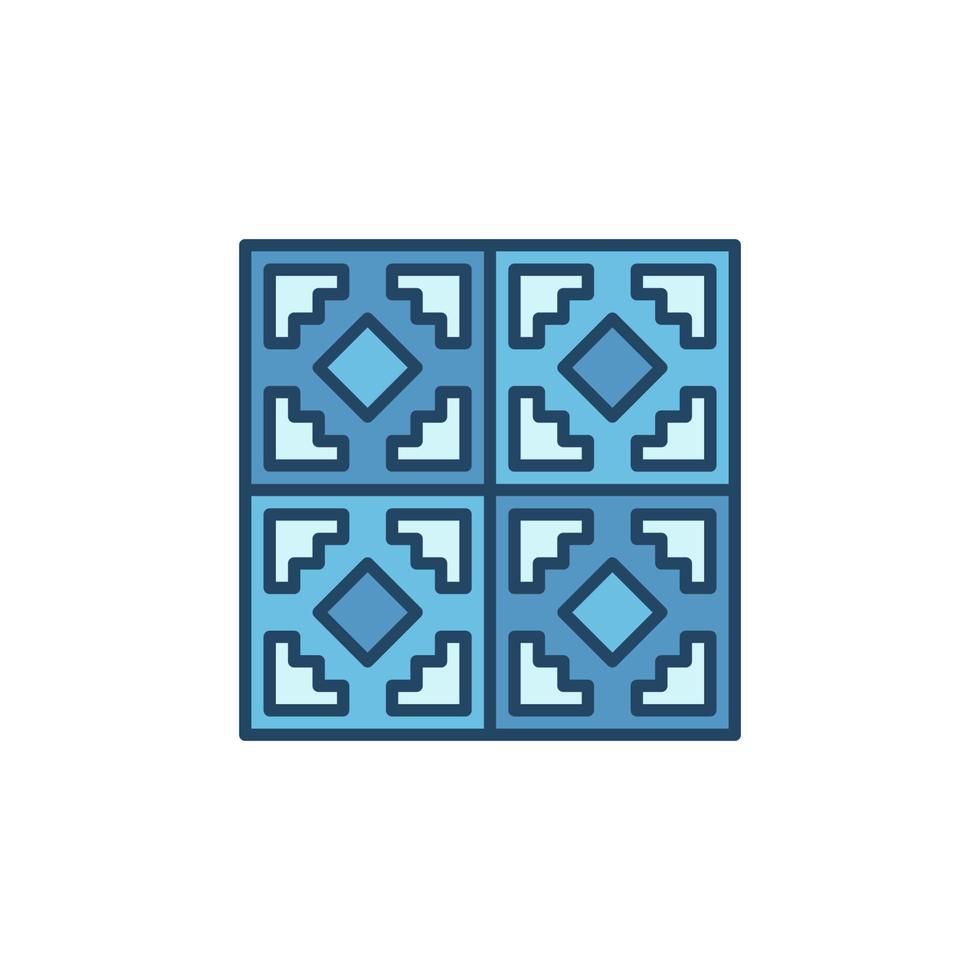 carreaux de céramique avec icône bleue de vecteur de conception géométrique