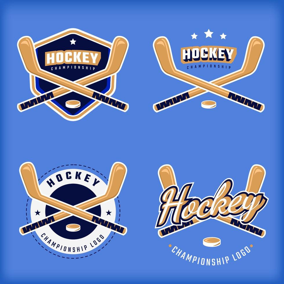 collection d'insignes de sport de hockey vecteur