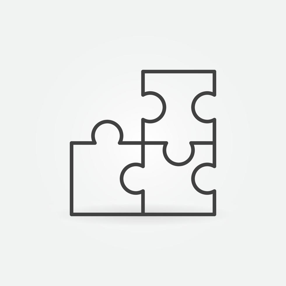 vecteur, puzzle, contour, stratégie, concept, icône vecteur