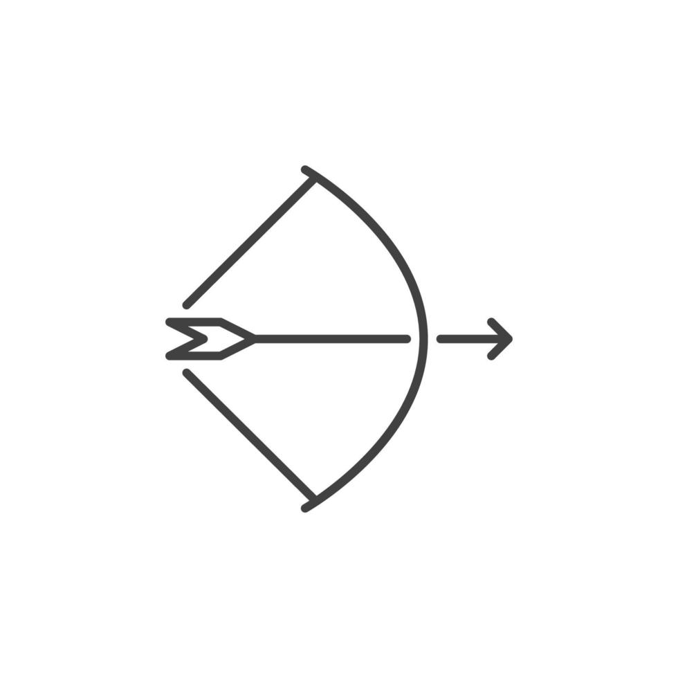 arc avec icône de contour de vecteur de flèche ou élément de conception