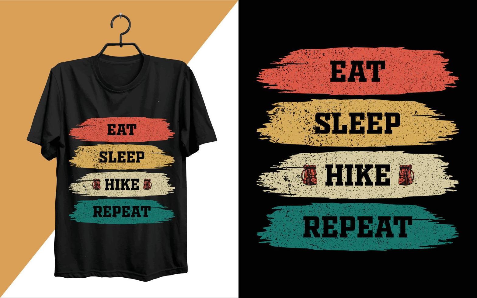 manger dormir randonnée répéter la conception de t-shirt. conception de t-shirt de vecteur de typographie de randonnée, conception de t-shirt ou d'affiche d'escalade pour les amateurs d'aventure, élément graphique, oeuvre d'art vintage, vecteur libre d'illustration