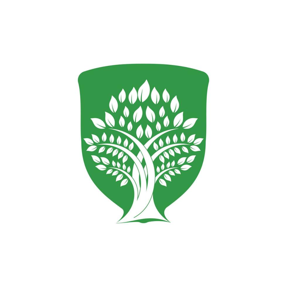 création de logo vectoriel arbre vert. produit naturel, magasin bio, entreprise d'écologie, médecine alternative, unité verte, jardin, agriculture, forêt etc.