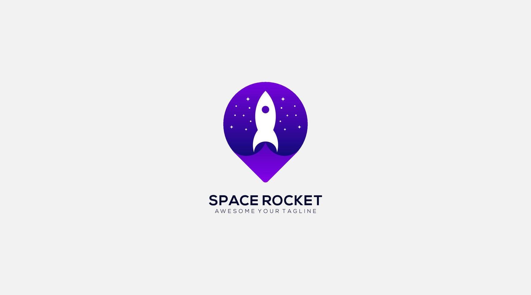 création de logo de fusée spatiale avec illustration vectorielle d'icône de fusée vecteur