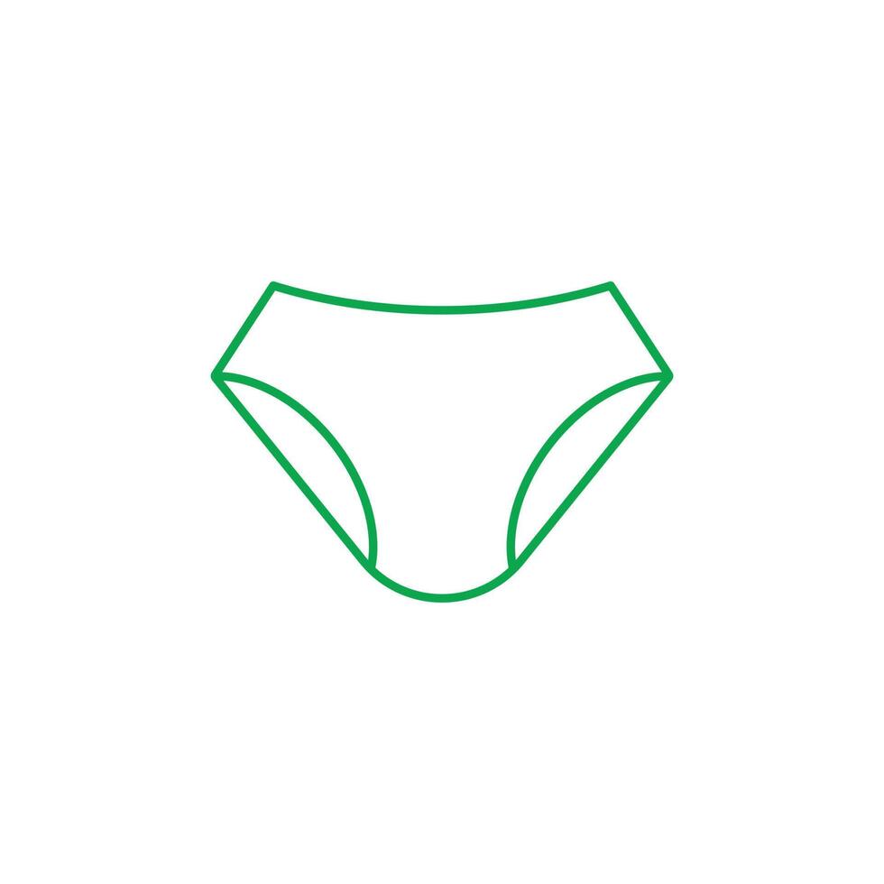 eps10 vecteur vert icône d'art de ligne de sous-vêtements homme ou femme isolé sur fond blanc. symbole de sous-vêtements pantalons culottes dans un style moderne et plat simple pour la conception, le logo et l'application mobile de votre site Web